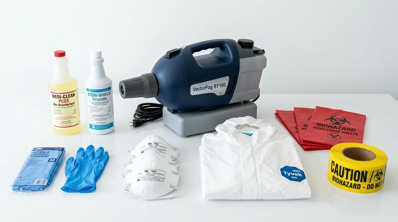 Professional biohazard remediation crew working in Okeechobee